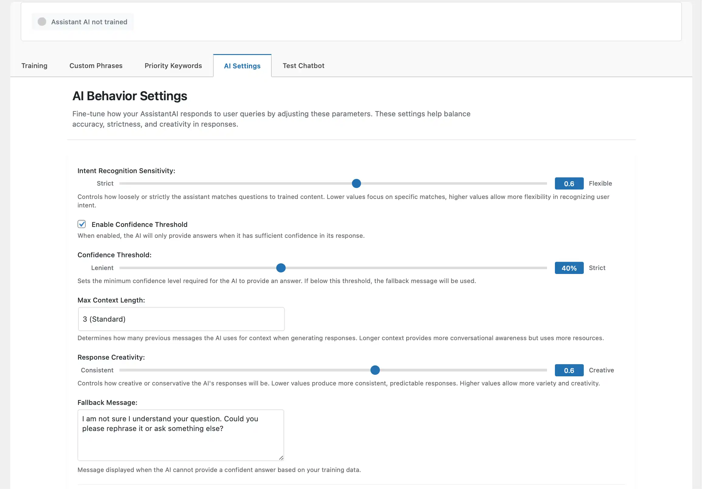 Geavanceerde gedragsinstellingen